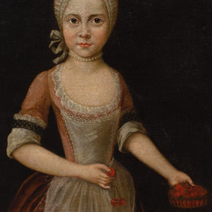 Mid-18th-Century German School, Portrait Of A Girl With A Cherry Basket