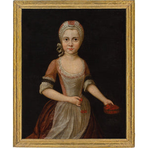 Mid-18th-Century German School, Portrait Of A Girl With A Cherry Basket