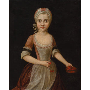 Mid-18th-Century German School, Portrait Of A Girl With A Cherry Basket