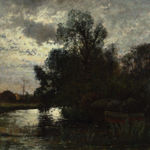 Oscar Torna, River Landscape, Grez-Sur-Loing, Nocturne