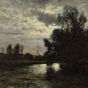 Oscar Torna, River Landscape, Grez-Sur-Loing, Nocturne