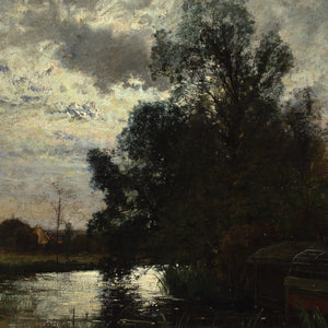 Oscar Torna, River Landscape, Grez-Sur-Loing, Nocturne