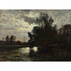 Oscar Torna, River Landscape, Grez-Sur-Loing, Nocturne