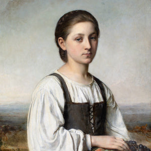 Sophie Ribbing, Portrait Of An Italian Girl Holding A Basket Of Grapes