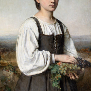 Sophie Ribbing, Portrait Of An Italian Girl Holding A Basket Of Grapes