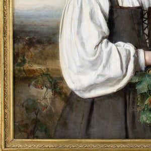 Sophie Ribbing, Portrait Of An Italian Girl Holding A Basket Of Grapes