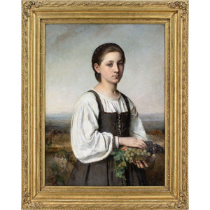 Sophie Ribbing, Portrait Of An Italian Girl Holding A Basket Of Grapes