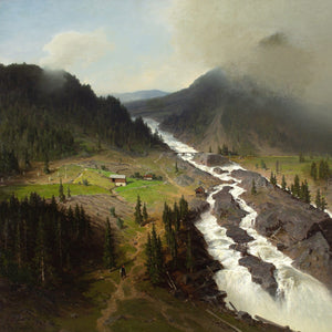 Axel Nordgren, Alpine Landscape With Waterfall