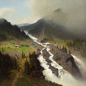 Axel Nordgren, Alpine Landscape With Waterfall