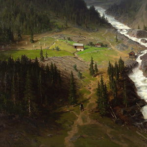 Axel Nordgren, Alpine Landscape With Waterfall