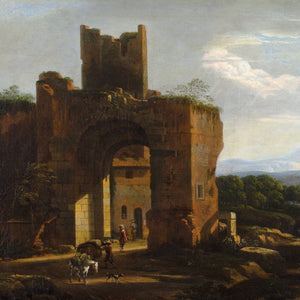 Willem Van Bemmel (Attributed), Italianate Capriccio With Ruins & Travellers