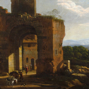 Willem Van Bemmel (Attributed), Italianate Capriccio With Ruins & Travellers