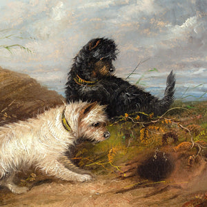 Edgar Armfield (Attributed), Two Terriers Rabbiting