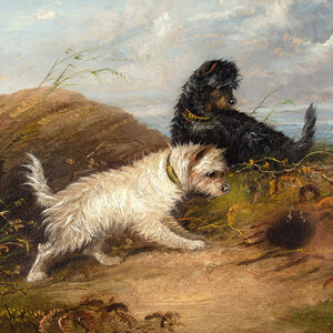 Edgar Armfield (Attributed), Two Terriers Rabbiting