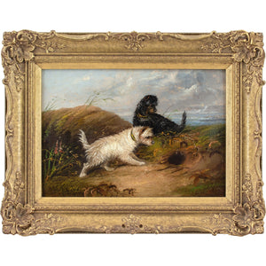 Edgar Armfield (Attributed), Two Terriers Rabbiting