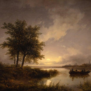 Remigius van Haanen (Circle), Twilight Landscape With River Crossing