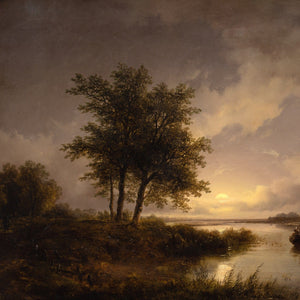 Remigius van Haanen (Circle), Twilight Landscape With River Crossing