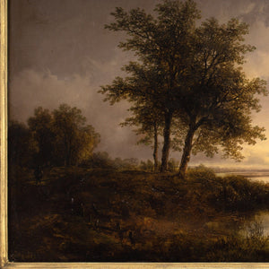 Remigius van Haanen (Circle), Twilight Landscape With River Crossing