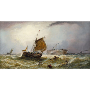 Edwin Hayes (Circle), Wrecked Frigate, Lifeboat & Storm