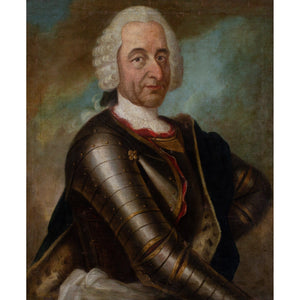 Mid-18th-Century German School, Portrait Of An Aristocrat In Armour