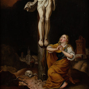 Early 18th-Century Flemish School, Christ On The Cross With Mary Magdalene