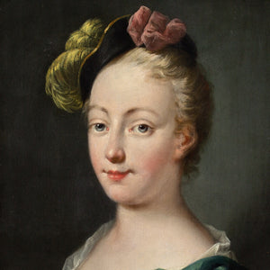 Antoine Pense (Follower), Portrait Of A Young Lady With A Feathered Cap