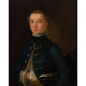 Mid-18th-Century English School, Portrait Of A Young Gentleman Holding A Tricorn