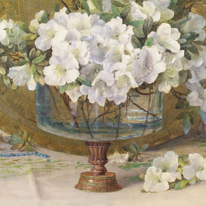 Edith Isabel Barrow, Still Life With White Azaleas, Brass Jug & Tray