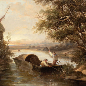 Edward Williams, River Scene With Punt & Windmill