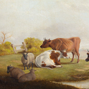 Mid-19th-Century English School, Landscape With Grazing Cattle & Stream