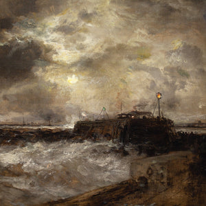 Mid-19th-Century British School, Coastal Nocturne With Pier