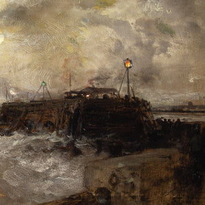 Mid-19th-Century British School, Coastal Nocturne With Pier