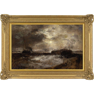 Mid-19th-Century British School, Coastal Nocturne With Pier