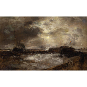 Mid-19th-Century British School, Coastal Nocturne With Pier