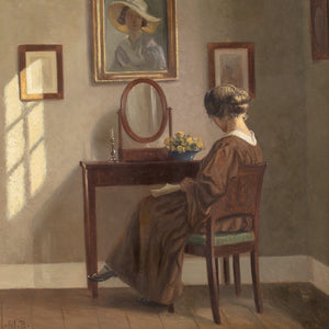 Alfred Broge, Interior With Woman & Dressing Table