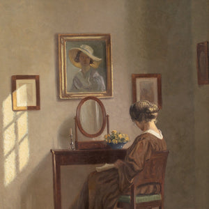 Alfred Broge, Interior With Woman & Dressing Table