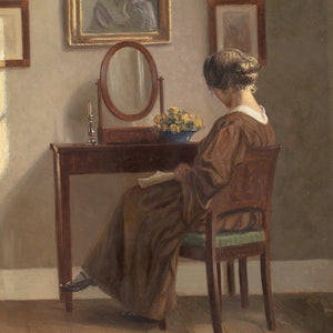 Alfred Broge, Interior With Woman & Dressing Table