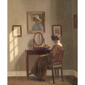 Alfred Broge, Interior With Woman & Dressing Table