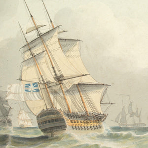 Samuel Owen (Attributed), Maritime Scene With A Royal Navy Man-Of-War
