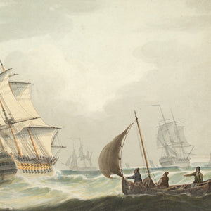 Samuel Owen (Attributed), Maritime Scene With A Royal Navy Man-Of-War