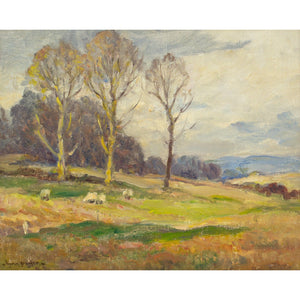 Owen Bowen ROI RCA, Upland Landscape With Sheep, Autumn