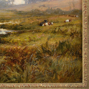 William Samuel Jay RBA, Landscape With Stream & Cattle