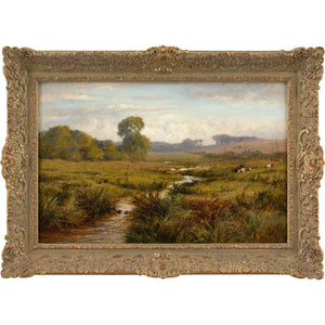 William Samuel Jay RBA, Landscape With Stream & Cattle