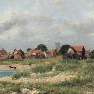 Alfred Conquest, Coastal Landscape With Village & Figures