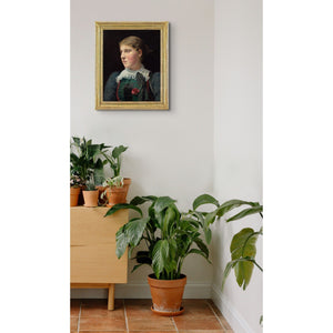 Late 19th-Century German School, Portrait Of A Girl With A Red Carnation