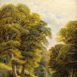 Alfred Augustus Glendening, Landscape With Woodland Track & Sheep