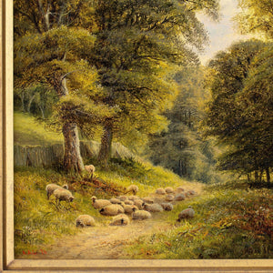 Alfred Augustus Glendening, Landscape With Woodland Track & Sheep