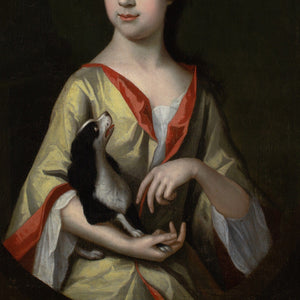 Charles D’Agar (Circle), Portrait Of A Young Lady With A Spaniel