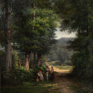 Maximilien Mayeur, Figures By A Track In A Wooded Landscape