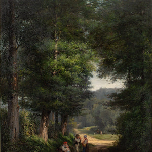 Maximilien Mayeur, Figures By A Track In A Wooded Landscape